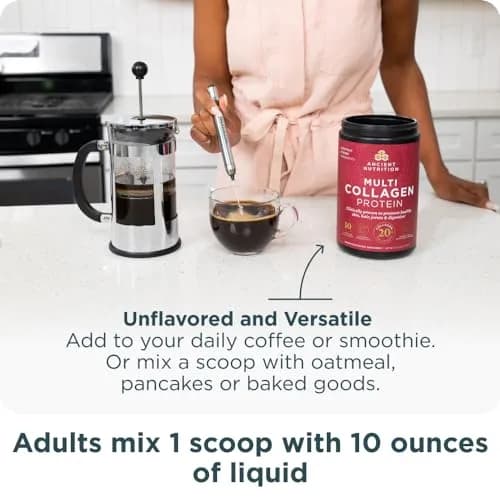 Ancient Nutrition Multi Collagen Powder Unflavored 24 Servings | Supports Skin, Nails, Gut Health thumbnail 4