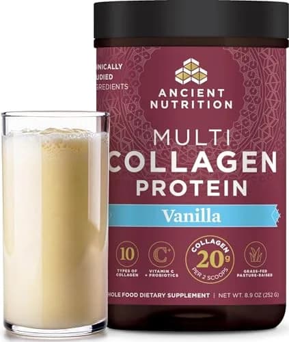 Ancient Nutrition Collagen Protein Vanilla 24 Servings | Supports Skin, Nails & Gut Health thumbnail 1