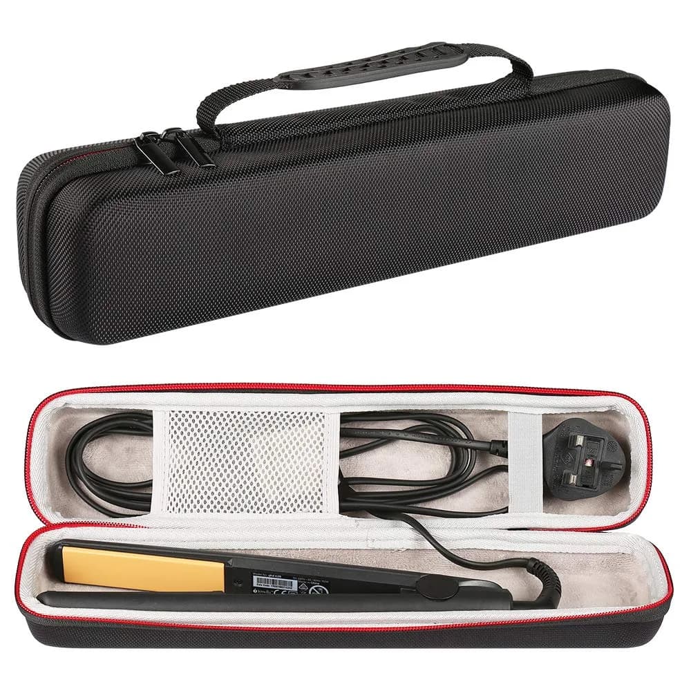 Faylapa Hard Carry Travel Case for Hair Straightener Iron Black | Shockproof EVA Case with Hand Strap for Salon Professional Tools - main product image
