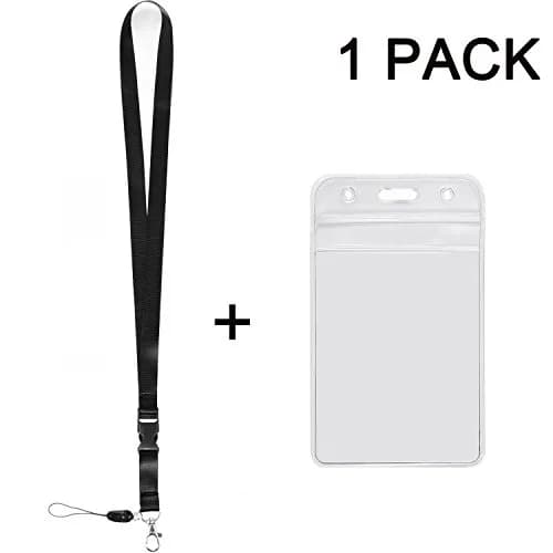 YOUOWO Vertical ID Badge Holder with Black Lanyard 11cm (4.5 inches) | Waterproof & Resealable thumbnail 4