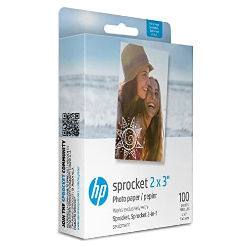 HP Sprocket 2x3" Premium Zink Sticky Back Photo Paper 100 Sheets | Professional Lab-Quality Color Prints thumbnail 1