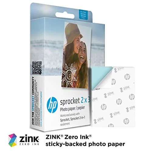 HP Sprocket 2x3" Premium Zink Sticky Back Photo Paper 100 Sheets | Professional Lab-Quality Color Prints thumbnail 2