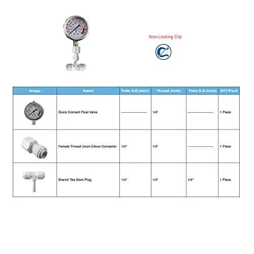 PureSec Water Pressure Gauge Oil Filled Stainless-Steel 2-1/2" Dial Size Dual-Scale with 1/4" Lower Mount for RO System (0-1kg(MPa)/0-150psi) | Quiet, Durable, Accurate thumbnail 2