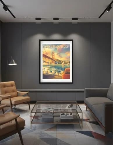 Pacifica Island Art Golden Gate Bridge Metal Sign 8x12 Inch | Vintage Travel Poster thumbnail 7