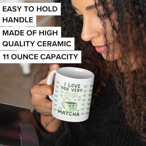 LookHUMAN Heart Coffee Mug - Unique 11oz Ceramic Mug for Matcha & Coffee Lovers, Dishwasher Safe thumbnail 3