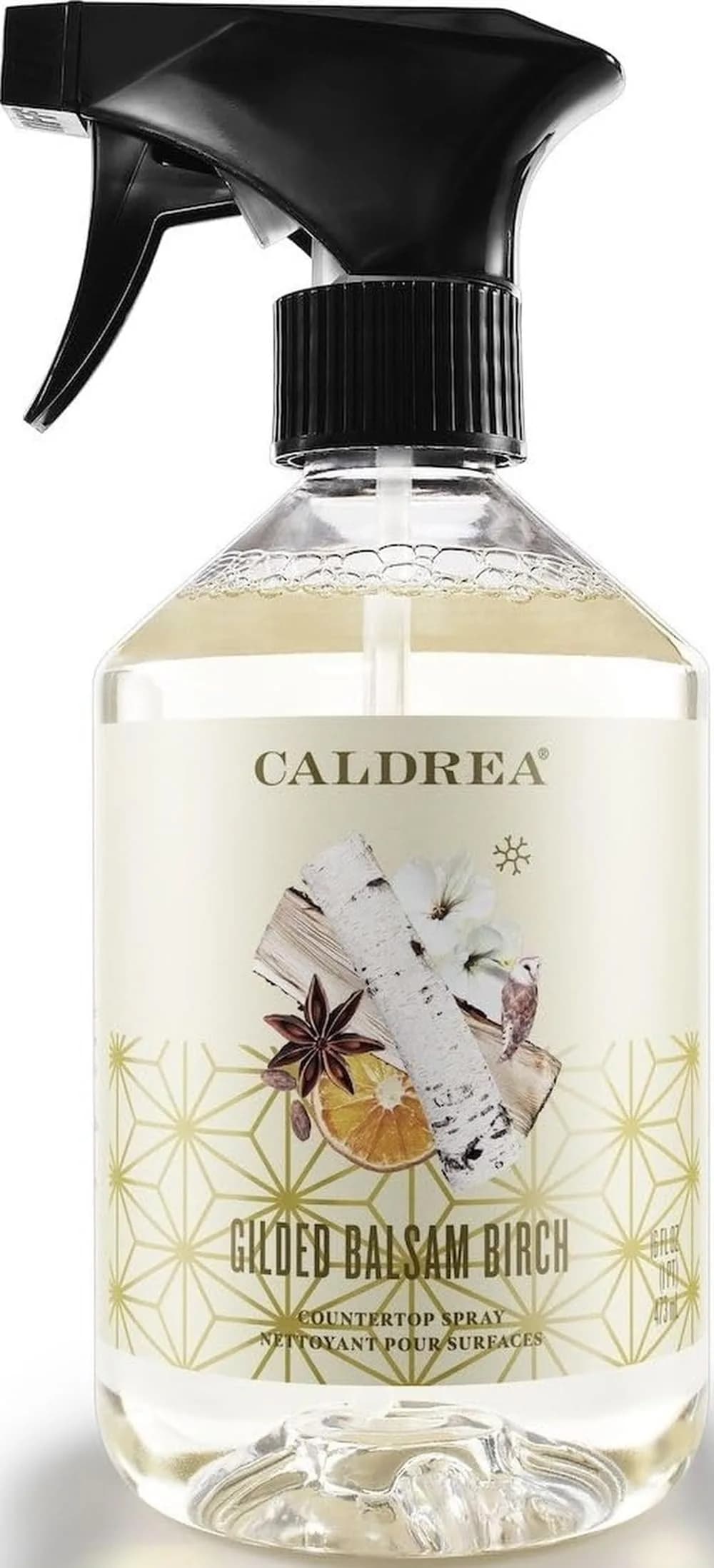 Caldrea Multi-Surface Countertop Spray Cleaner Basil Blue Sage 473ml (16 Fl Oz) | Plant-Based Odor Eliminator — Multi-Surface
