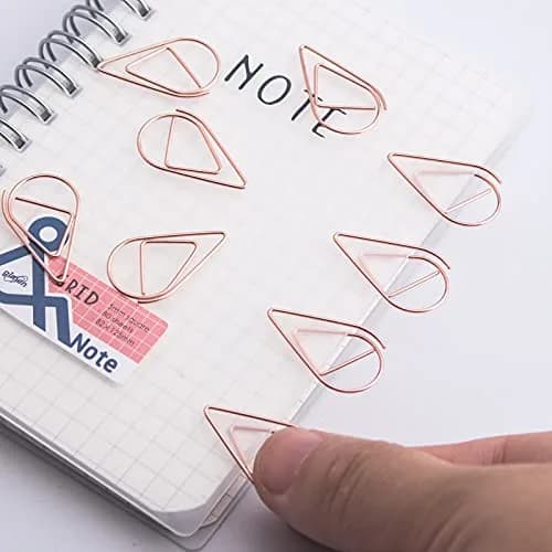 VENCINK Rose Gold Paper Clips 300 Pieces | Drop-Shaped Office & School Supplies (1 inch) thumbnail 4
