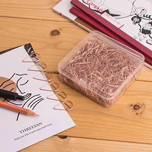 VENCINK Rose Gold Paper Clips 300 Pieces | Drop-Shaped Office & School Supplies (1 inch) thumbnail 6
