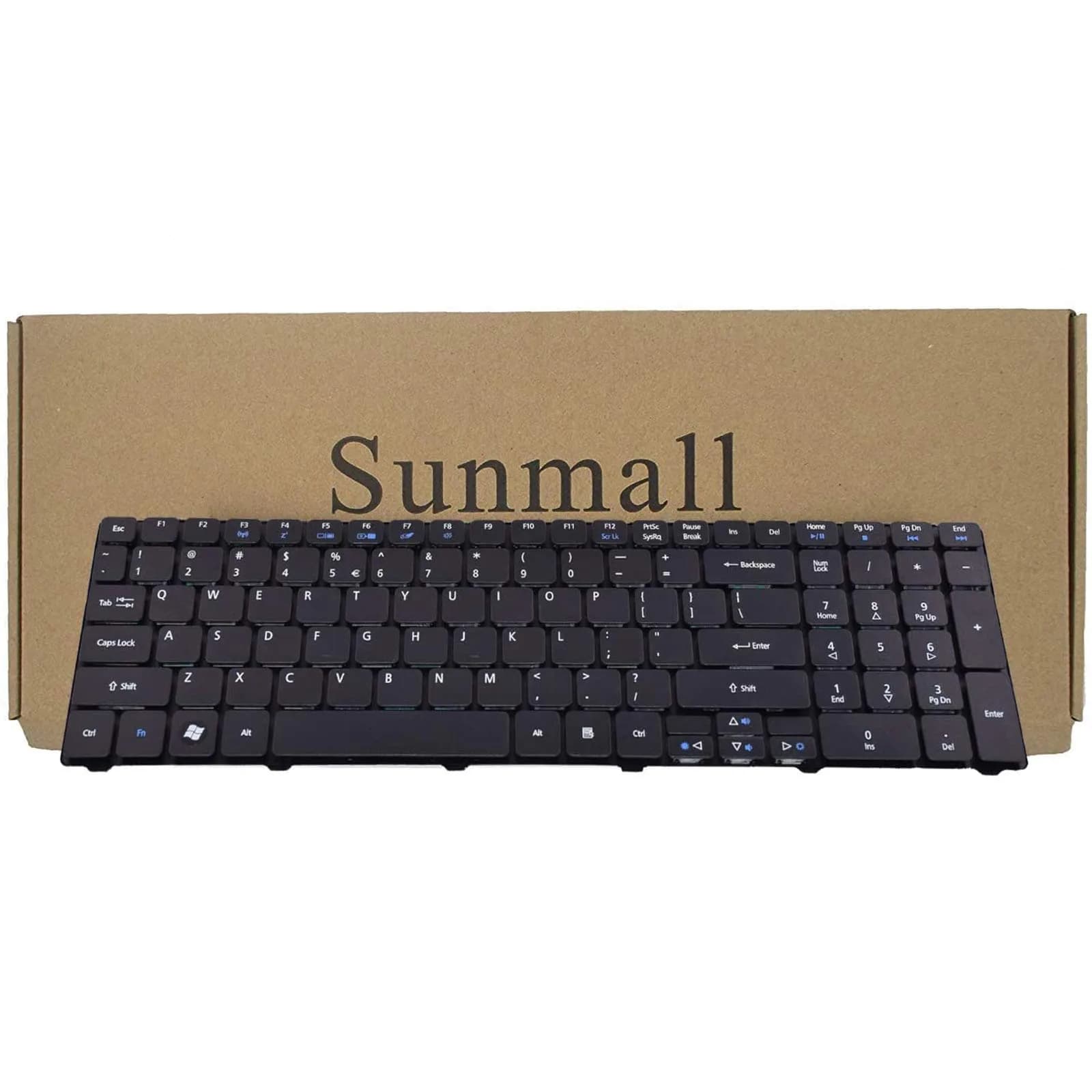 SUNMALL Laptop Keyboard Replacement Compatible with Acer Aspire Series US Layout | New Original, Black — Black