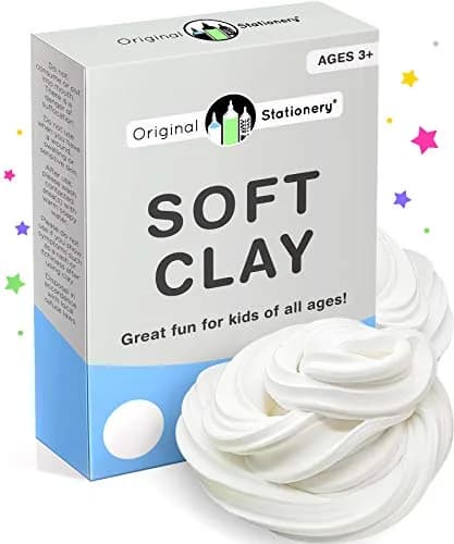Original Stationery Soft Clay for Slime 230 g (8.1 oz) | White Air-Dry Modeling Compound for Butter Slime thumbnail 1