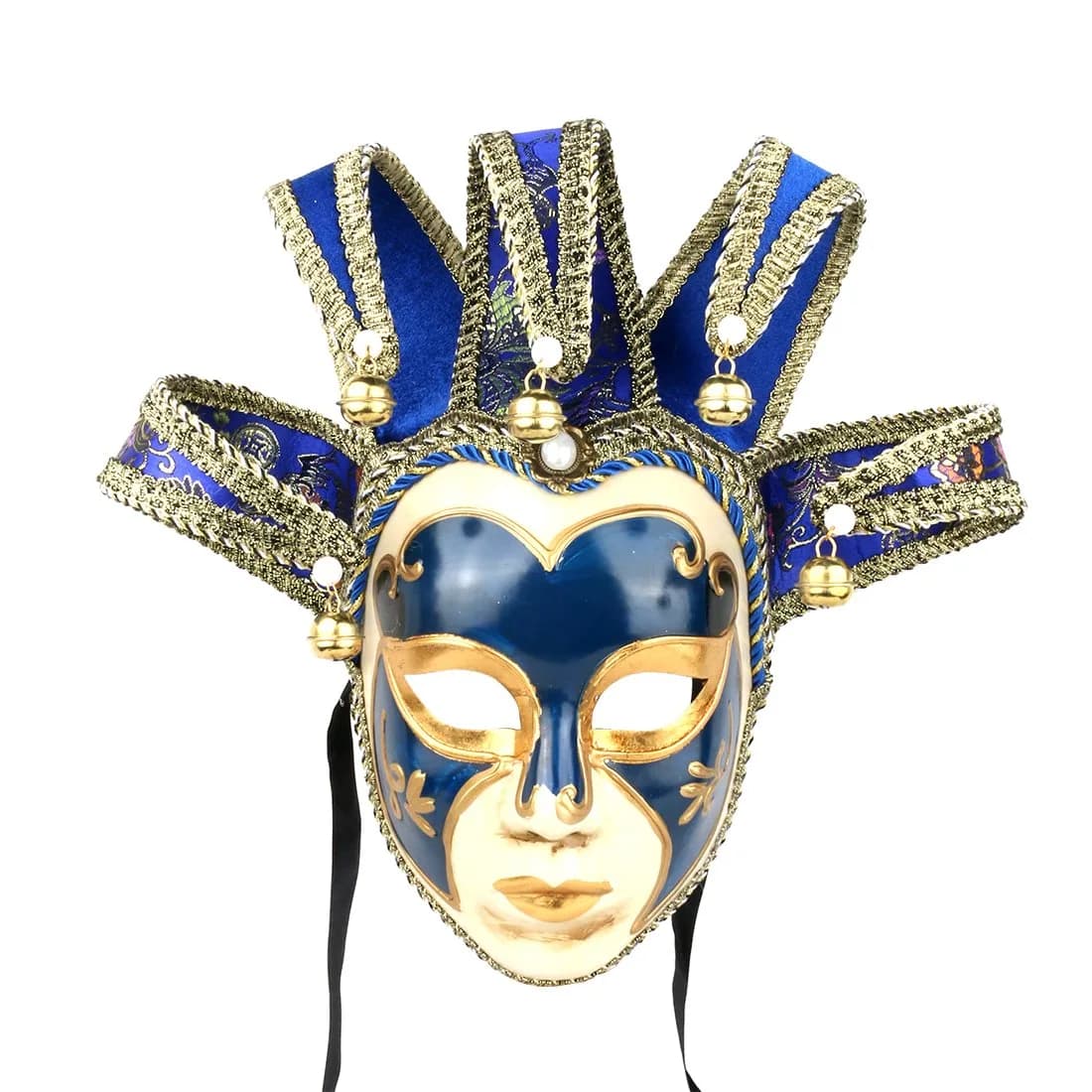 YU FENG Purple Vintage Jester Mask | Venetian Masquerade Costume Accessory, One Size — E_blue