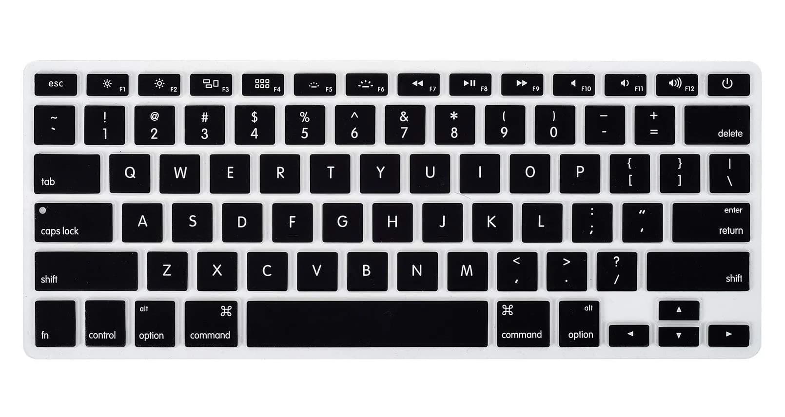 CaseBuy Ultra Thin Clear Keyboard Cover for MacBook Air 13/Pro 13/Pro 15 | Ultra Transparent & Dustproof — Black Silicone