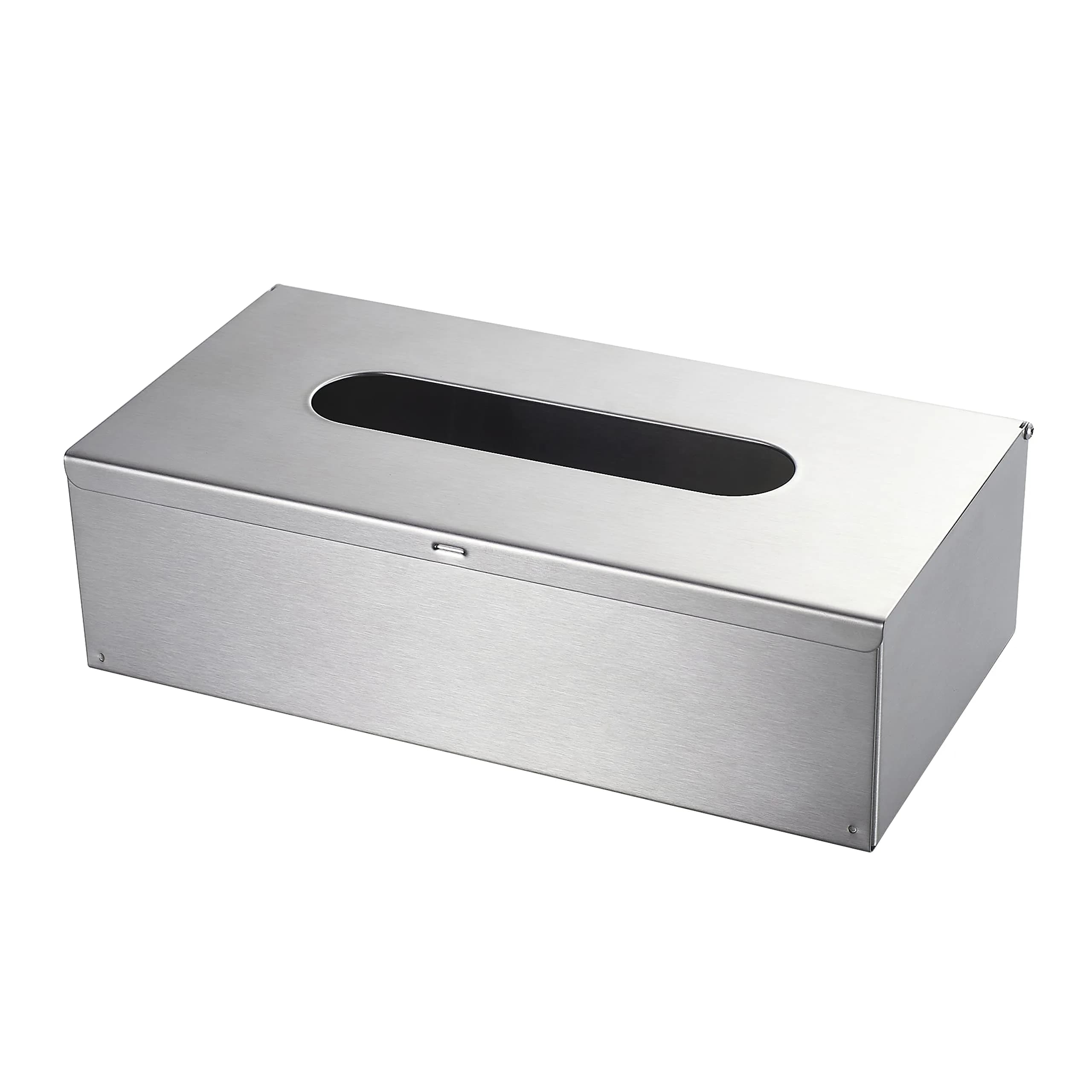 JunSun Rectangular Tissue Box Cover - Brushed Nickel Stainless Steel | Modern Bathroom & Bedroom Decor - main product image