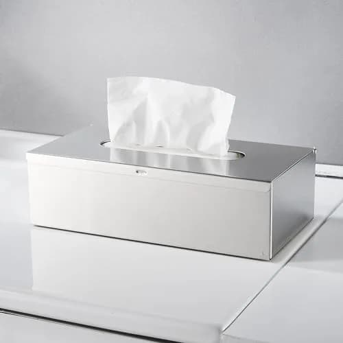 JunSun Rectangular Tissue Box Cover - Brushed Nickel Stainless Steel | Modern Bathroom & Bedroom Decor thumbnail 8