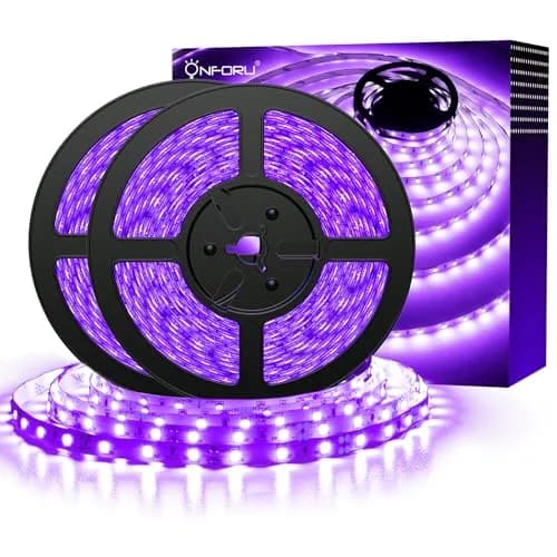 Onforu 10m (32.8ft) Black Light LED Strip Kit | 600 LEDs for Glow Parties & Halloween thumbnail 1