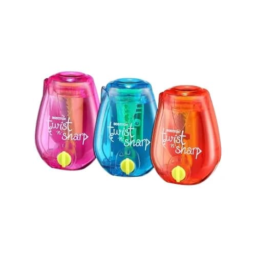 Bostitch Office Pencil Sharpener Twist-N-Sharp 3-Pack | Adjustable & Portable for Kids & Makeup thumbnail 1