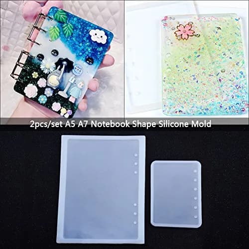 Hilitand Silicone Resin Art Decortive Notebook Cover Set | DIY Crystal & Dried Flower Design (21.6x16cm & 13.4x9.8cm) thumbnail 4