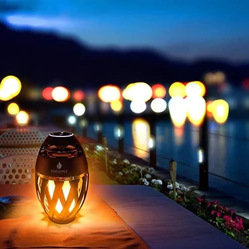 ANERIMST LED Table Lamp with Flame Torch Light | Waterproof Wireless Speaker, 5W Stereo Sound, BT5.3, 18H Battery, Outdoor Decor (100-120c) thumbnail 6
