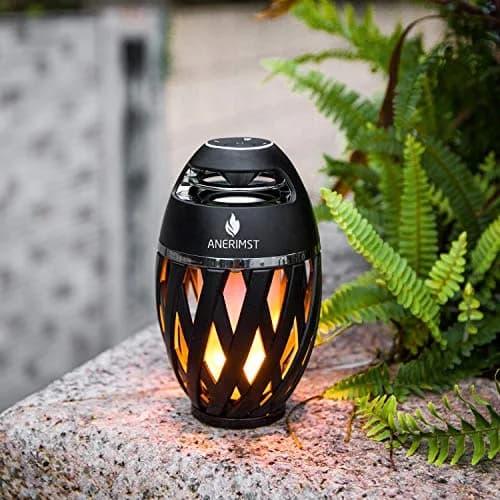 ANERIMST LED Table Lamp with Flame Torch Light | Waterproof Wireless Speaker, 5W Stereo Sound, BT5.3, 18H Battery, Outdoor Decor (100-120c) thumbnail 8