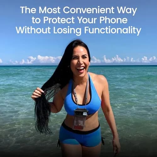 AquaVault Floating Waterproof Phone Pouch Case Universal for iPhone Android | Buoyant, Clear, 30Ft Underwater Access thumbnail 3