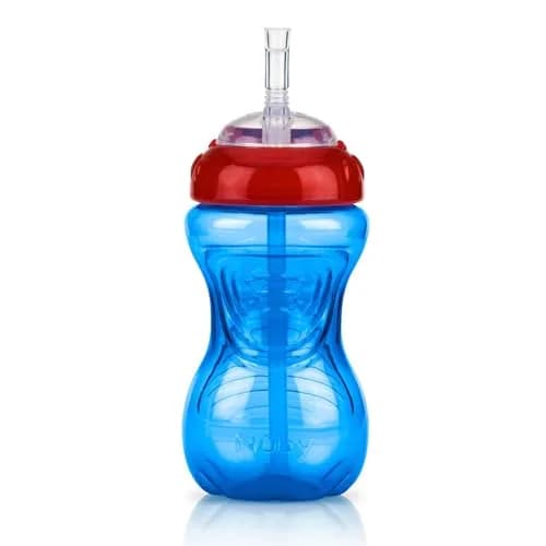 Nuby No-Spill Easy Grip Sippy Cup with Flex Straw 300ml (10oz) 3-Pack | Spill-Proof Toddler Training Cup for 12+ Months thumbnail 4