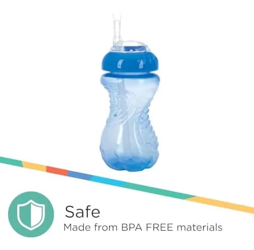 Nuby No-Spill Easy Grip Sippy Cup with Flex Straw 300ml (10oz) 3-Pack | Spill-Proof Toddler Training Cup for 12+ Months thumbnail 6