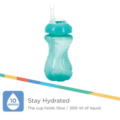 Nuby No-Spill Easy Grip Sippy Cup with Flex Straw 300ml (10oz) 3-Pack | Spill-Proof Toddler Training Cup for 12+ Months thumbnail 7