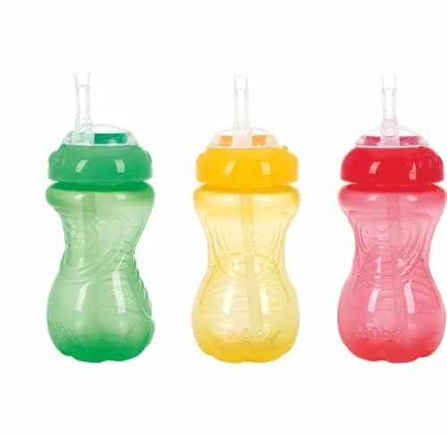 Nuby No-Spill Easy Grip Sippy Cup with Flex Straw 300ml (10oz) 3-Pack | Spill-Proof Toddler Training Cup for 12+ Months thumbnail 2