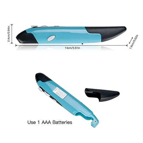 lychee Wireless Optical Pocket Pen Mouse Blue | 800/1200/1600 DPI Adjustable Handwriting Mini Mice thumbnail 4