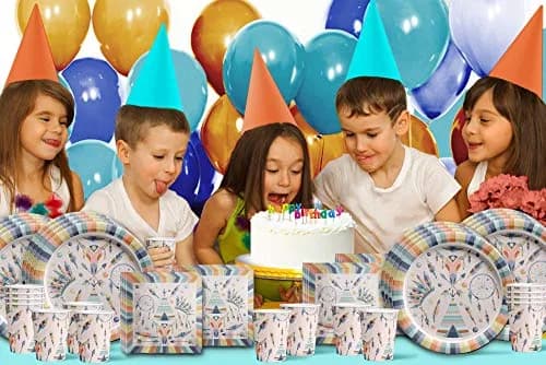 Birthday Galore Tribal Boho Party Supplies Set for 16 | Durable & Vibrant Design thumbnail 7