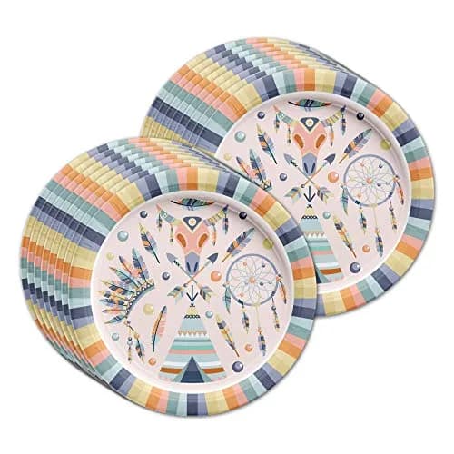 Birthday Galore Tribal Boho Party Supplies Set for 16 | Durable & Vibrant Design thumbnail 2