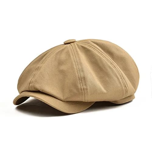 BOTVELA Men's Newsboy Flat Cap 7 7/8 | 100% Cotton Vintage Style thumbnail 1