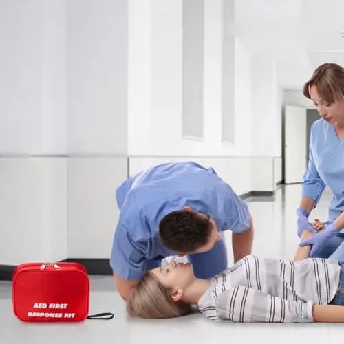 Medarchitect AED First Response Kit with CPR Mask, Gloves, Razor, Scissors, and Wipes | Essential for Emergency Preparedness thumbnail 7