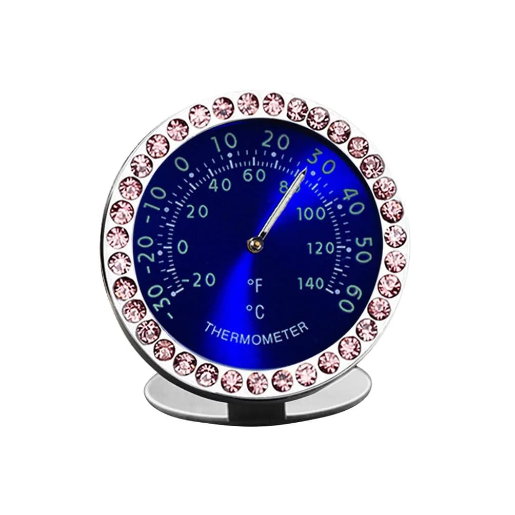 idain Mini Car Dashboard Thermometer - White | Temperature Indicator for Air Vent & Dashboard — thermometer / pink