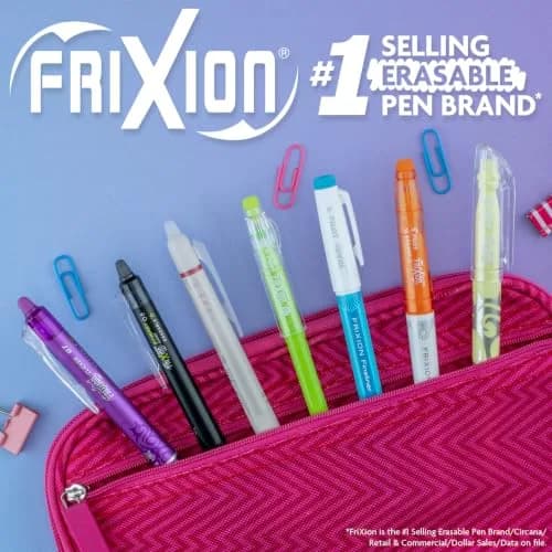PILOT FriXion Clicker Erasable Gel Pens, Fine Point, Assorted Colors, 10-Pack | Smooth Ink Flow thumbnail 9