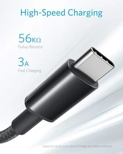 Anker USB A to USB C Cable 6 ft Black | Durable Nylon Sync & Charge Cable thumbnail 3