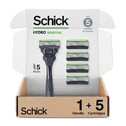 Schick Hydro Sensitive 5-Blade Razor for Men, 1 Handle & 5 Refills | Sensitive Skin Comfort (115c) thumbnail 1