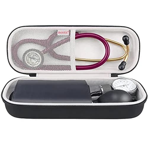 BOVKE Stethoscope Case for 3M Littmann Classic III, Lightweight II S.E, MDF Acoustica Deluxe, Black | Extra Room for Accessories thumbnail 7
