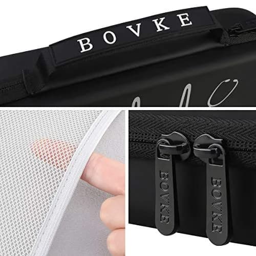 BOVKE Stethoscope Case for 3M Littmann Classic III, Lightweight II S.E, MDF Acoustica Deluxe, Black | Extra Room for Accessories thumbnail 4
