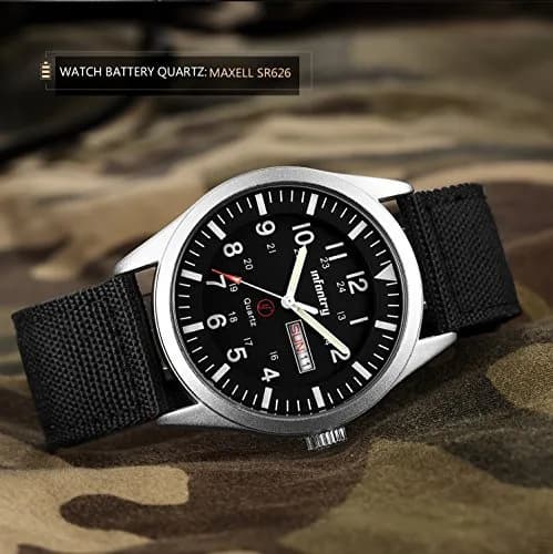 Infantry Military Field Watch 40mm Black Nylon Band | 5ATM Waterproof Analog Quartz thumbnail 8