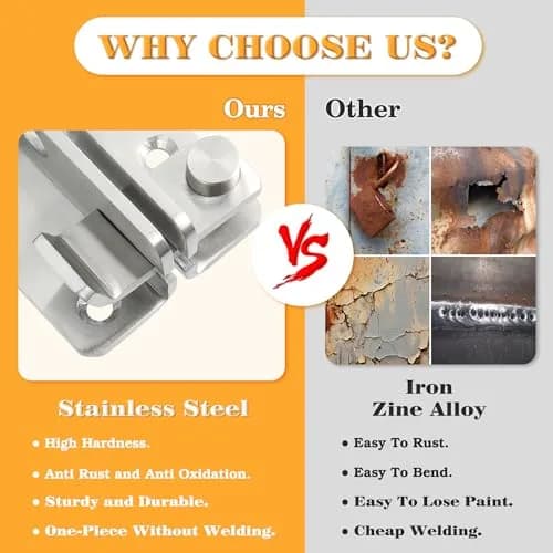Alise Flip Latch Gate Latch Brushed Stainless Steel | Heavy Duty Barn Door Lock, L-Size thumbnail 7