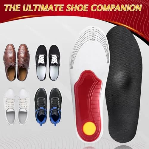 Ailaka High Arch Support Shoe Insoles for Flat Feet - Orthotic Inserts for Men & Women, Plantar Fasciitis Relief (2.5cm Arch, Black, Unisex Size 4.5-9 W / 3-7.5 M) thumbnail 7