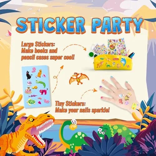 Sinceroduct 3200+ Puffy Stickers for Toddlers & Kids | 64 Sheets, Multicolored 3D Foam Animal & Letter Designs thumbnail 2