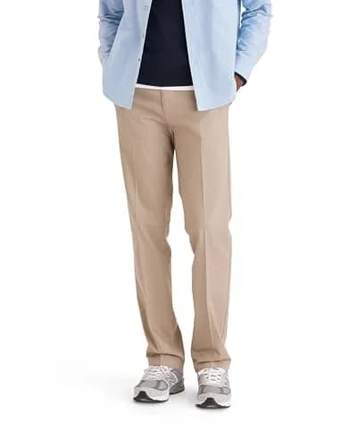 DOCKERS Men's Straight Fit Signature Lux Cotton Stretch Khaki Pant 86cm (34W) x 81cm (32L) | Wrinkle-Free & Permanent Crease thumbnail 1