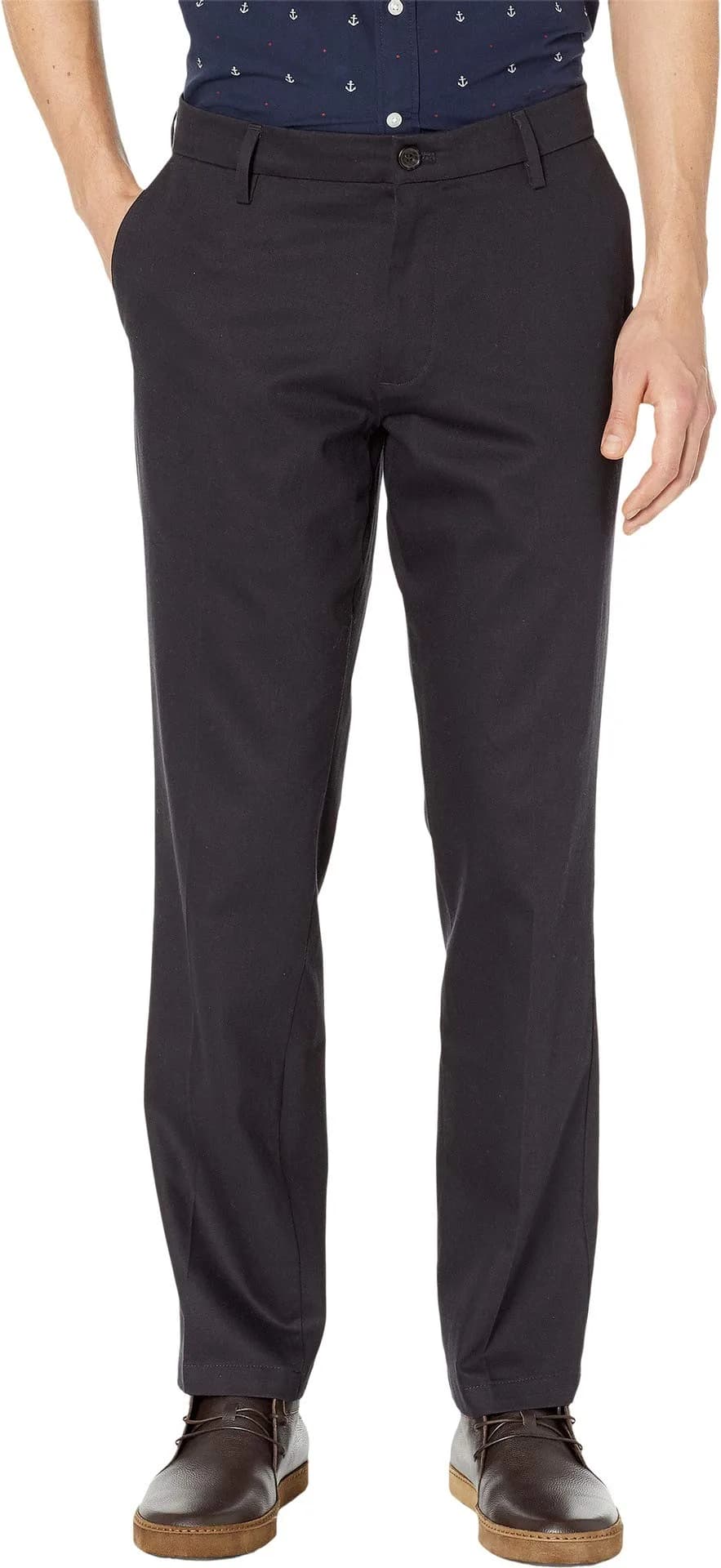 DOCKERS Men's Straight Fit Signature Lux Cotton Stretch Khaki Pant 86cm (34W) x 81cm (32L) | Wrinkle-Free & Permanent Crease — Dockers Navy (Stretch) / 40W x 32L
