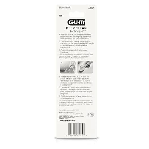 GUM Technique Deep Clean Toothbrush - Compact Head - Soft Bristles for Adults with Sensitive Gums | Deep Plaque Removal thumbnail 9
