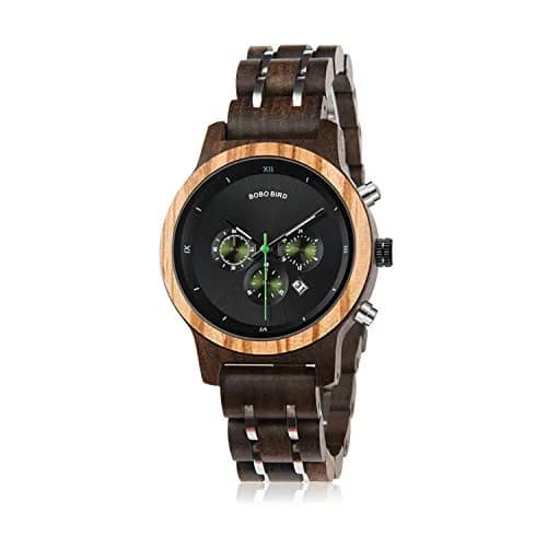 BOBO BIRD Women Wooden Watch 40mm Zebra Wood Quartz Elegant Lightweight thumbnail 1