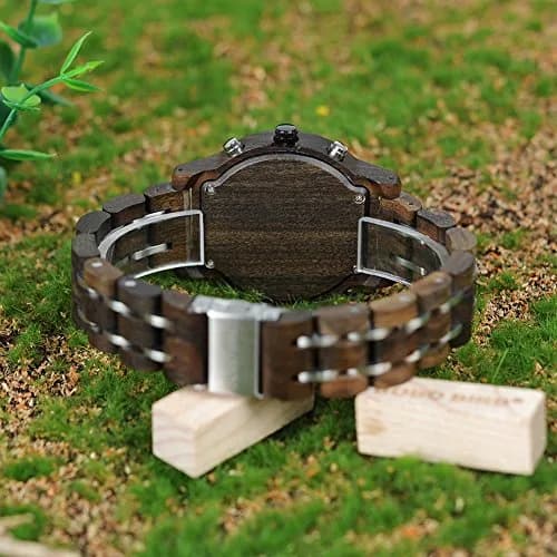 BOBO BIRD Women Wooden Watch 40mm Zebra Wood Quartz Elegant Lightweight thumbnail 6