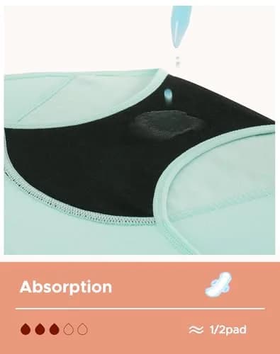 INNERSY Period Underwear for Teens Girls Cotton Leak-Proof Menstrual Panties 3-Pack (12-14 yrs) | Light Flow & Leakproof Confidence thumbnail 5