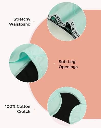 INNERSY Period Underwear for Teens Girls Cotton Leak-Proof Menstrual Panties 3-Pack (12-14 yrs) | Light Flow & Leakproof Confidence thumbnail 6